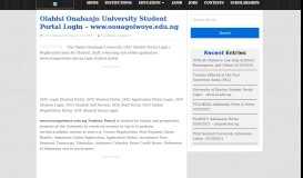 
							         Olabisi Onabanjo University Student Portal Login - www.oouagoiwoye ...								  
							    