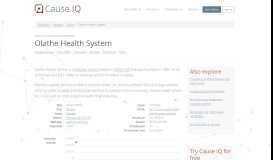 
							         Olathe Health System | Olathe, KS | Cause IQ								  
							    