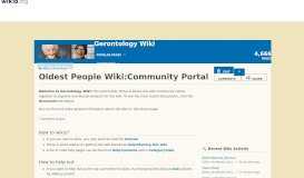 
							         Oldest People Wiki:Community Portal - Gerontology Wiki - Wikia								  
							    