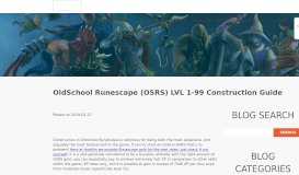
							         OldSchool Runescape (OSRS) LVL 1-99 Construction Guide - Food4RS								  
							    