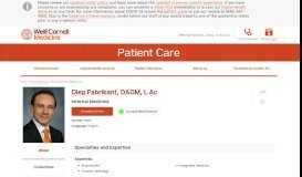 
							         Oleg Fabrikant, DAOM, L.Ac | Weill Cornell Medicine								  
							    