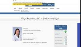 
							         Olga Izotova, MD | Endocrinology | Pinehurst Medical Clinic								  
							    