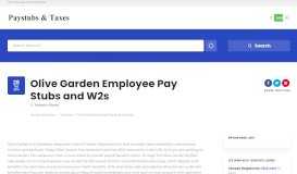 
							         Olive Garden Employee Pay Stubs and W2s | Paystub & Taxes								  
							    