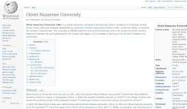 
							         Olivet Nazarene University - Wikipedia								  
							    