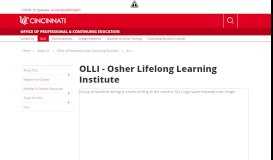 
							         OLLI - Osher Lifelong Learning Institute, University of Cincinnati								  
							    