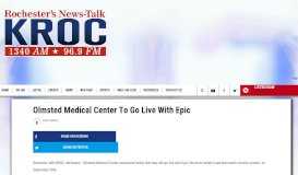 
							         Olmsted Medical Center To Go Live With Epic								  
							    