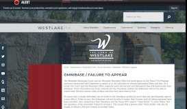 
							         Omnibase / Failure to Appear | Westlake, TX - Official Website								  
							    