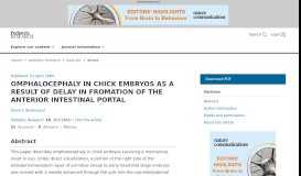 
							         omphalocephaly in chick embryos as a result of delay in ... - Nature								  
							    