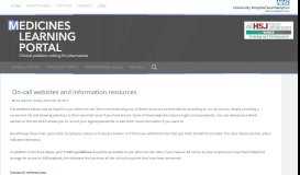 
							         On-call websites and information resources | Medicines Learning Portal								  
							    
