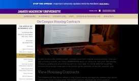 
							         On Campus Housing Contracts - James Madison University								  
							    