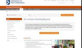 
							         On-Campus Housing Request | Housing & Residential Life								  
							    