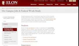 
							         On-Campus Jobs & Federal Work Study - Elon University								  
							    
