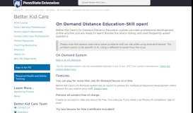 
							         On Demand Distance Education — Better Kid Care — Penn ...								  
							    