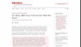
							         On JBoss, IBM Linux, FUD and the “Real Roy Russo” – James ...								  
							    