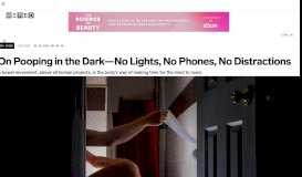 
							         On Pooping in the Dark—No Lights, No Phones, No Distractions - Wired								  
							    