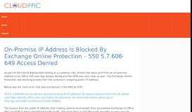 
							         On-Premise IP Address Is Blocked By Exchange Online Protection ...								  
							    