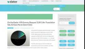 
							         On the Radar: ATA Survey, Basques' EUR 5.8m Translation Tab, EU ...								  
							    
