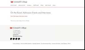 
							         On the Road: Admission Events and Interviews - Grinnell College								  
							    