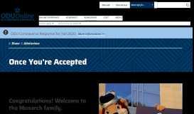 
							         Once You're Accepted | ODU Online								  
							    