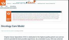 
							         Oncology Care Model - Virginia Cancer Specialists								  
							    