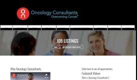 
							         Oncology Consultants Jobs Page								  
							    
