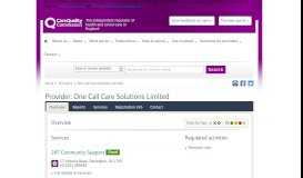 
							         One Call Care Solutions Limited - CQC								  
							    