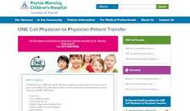 
							         ONE Call Physician-to-Physician Patient Transfer | Peyton Manning ...								  
							    