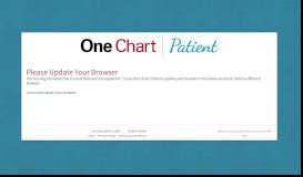 
							         One Chart | Patient - Login Page								  
							    