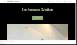 
							         One Homecare Solutions - Home Health Care Service in Miramar								  
							    