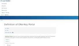 
							         ONe-Key Portal - Law Insider								  
							    