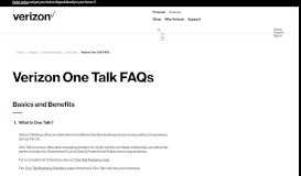 
							         One Talk from Verizon FAQs | Verizon Wireless								  
							    