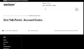 
							         One Talk Portal - Account Codes | Verizon Wireless								  
							    