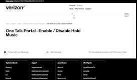 
							         One Talk Portal - Enable / Disable Hold Music | Verizon Wireless								  
							    