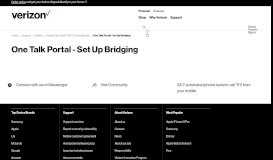 
							         One Talk Portal - Set Up Bridging | Verizon Wireless								  
							    