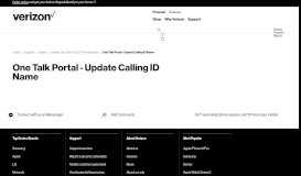 
							         One Talk Portal - Update Calling ID Name | Verizon Wireless								  
							    