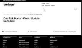 
							         One Talk Portal - View / Update Schedule | Verizon Wireless								  
							    