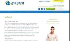 
							         One World Healthcare » New Patients								  
							    