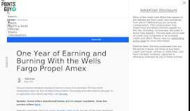 
							         One Year of Earning and Burning With the Wells Fargo Propel Amex								  
							    