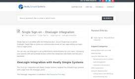 
							         OneLogin Integration | Really Simple Systems CRM Single Sign-on								  
							    