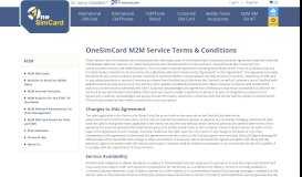 
							         OneSimCard M2M Service Terms & Conditions								  
							    