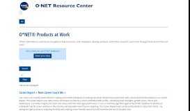 
							         O*NET® Products at Work at O*NET Resource Center								  
							    