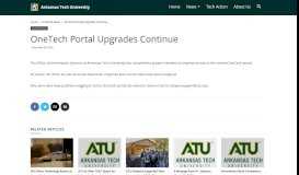 
							         OneTech Portal Upgrades Continue - Arkansas Tech News								  
							    