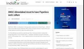 
							         ONGC Ahmedabad Asset to have Paperless work culture - India CSR								  
							    