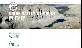 
							         Onion Valley to Mount Whitney | Modern Hiker - Modern Hiker								  
							    
