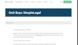 
							         Onit Buys SimpleLegal | SimpleLegal								  
							    