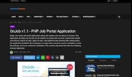 
							         OnJob v1.1 - PHP Job Portal Application - Da-viruz Systems								  
							    