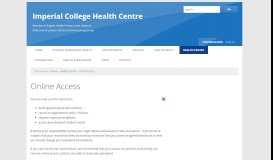 
							         Online Access | Imperial College Health Centre								  
							    
