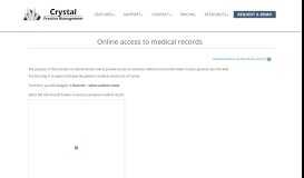
							         Online access to medical records - Crystal PM								  
							    