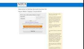
							         Online Account Access for Aqua Water Supply Corporation								  
							    
