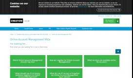 
							         Online Account Management FAQs - Creation								  
							    